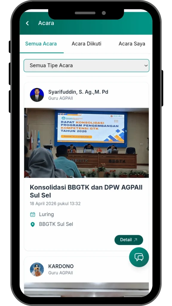 fitur acara aplikasi KTA digital